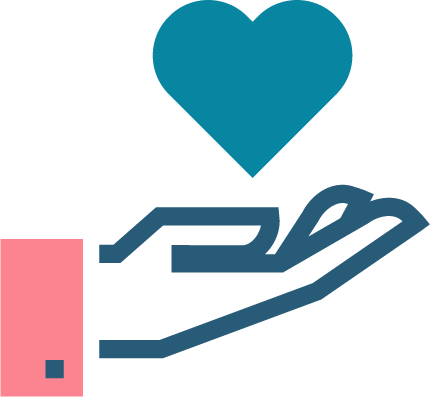 hand holding a heart icon